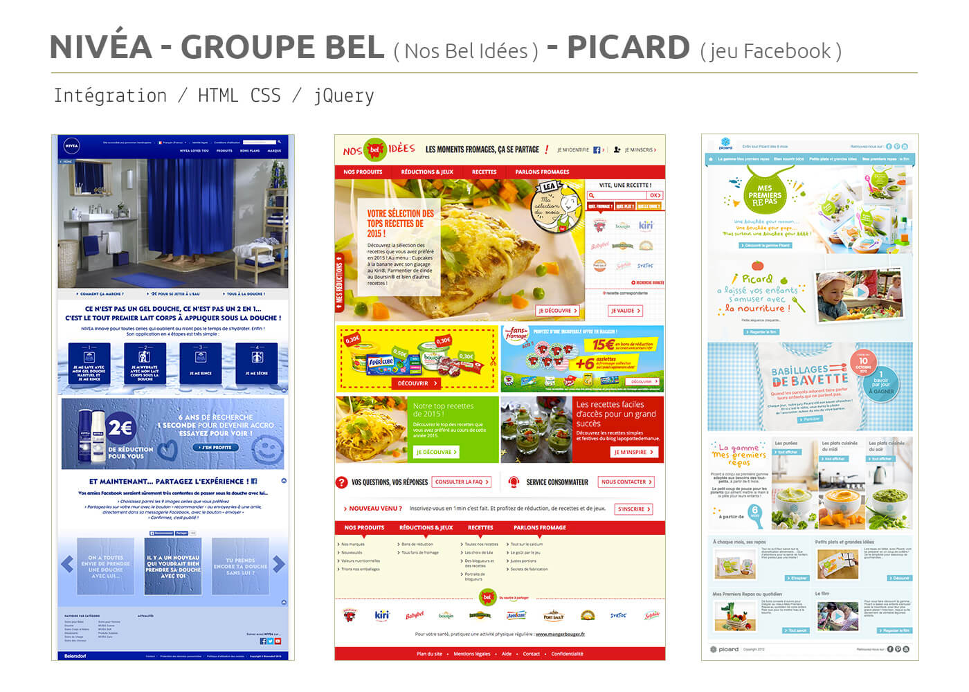 Intégration sites divers