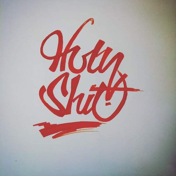 Dessin street art "holy shit"