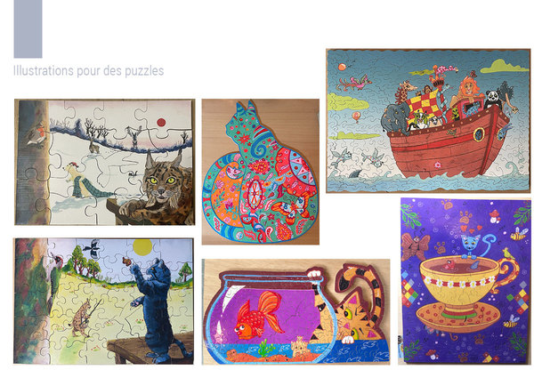 illustrations pour des puzzles