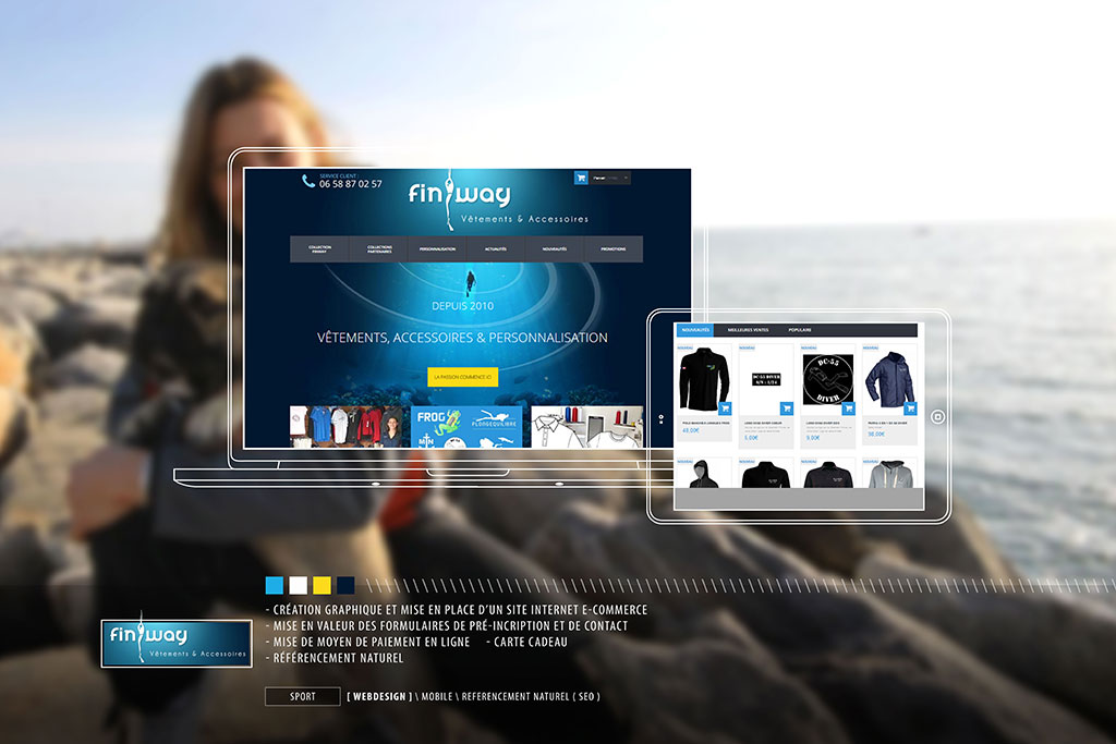 Webdesign + CMS + intrégration services e-commerce