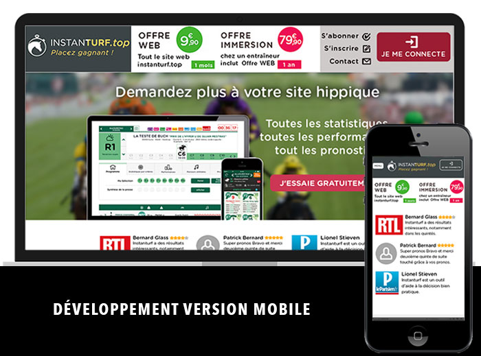 DESIGN MOBILE : SITE PRONOSTICS HIPPIQUES