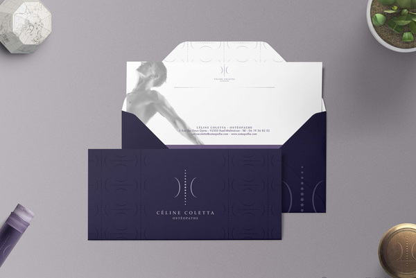 identité visuelle cabinet d'ostéopathe Celine Coletta