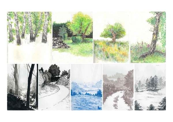 Illustrations et détails de paysages