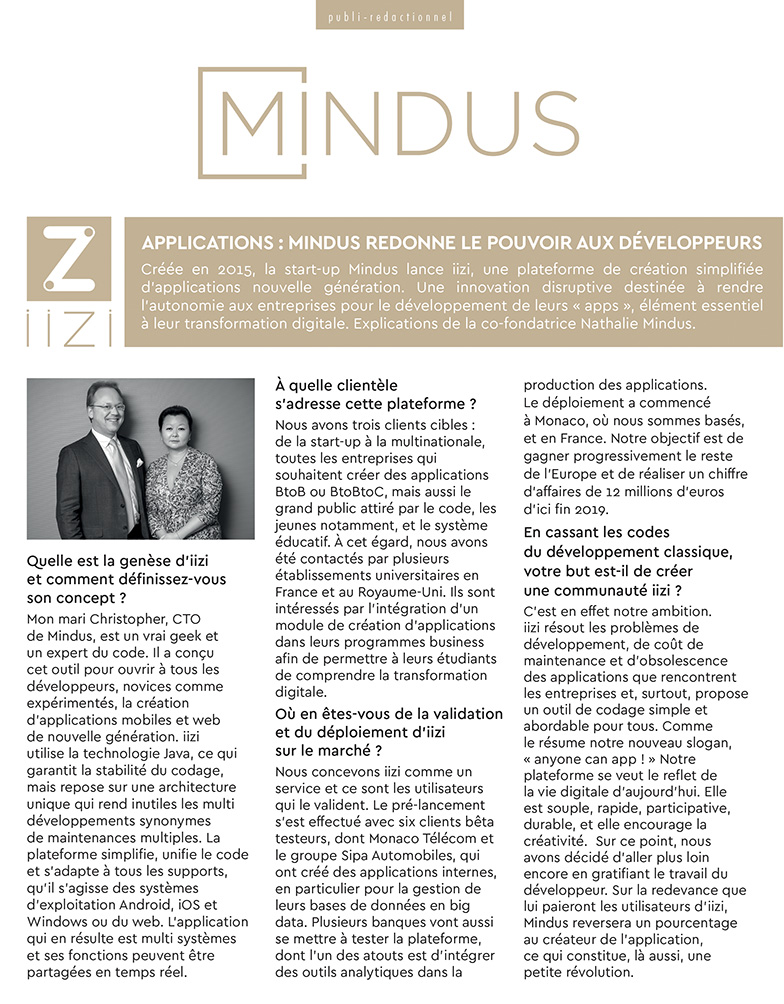 Publi-rédactionnel - MINDUS