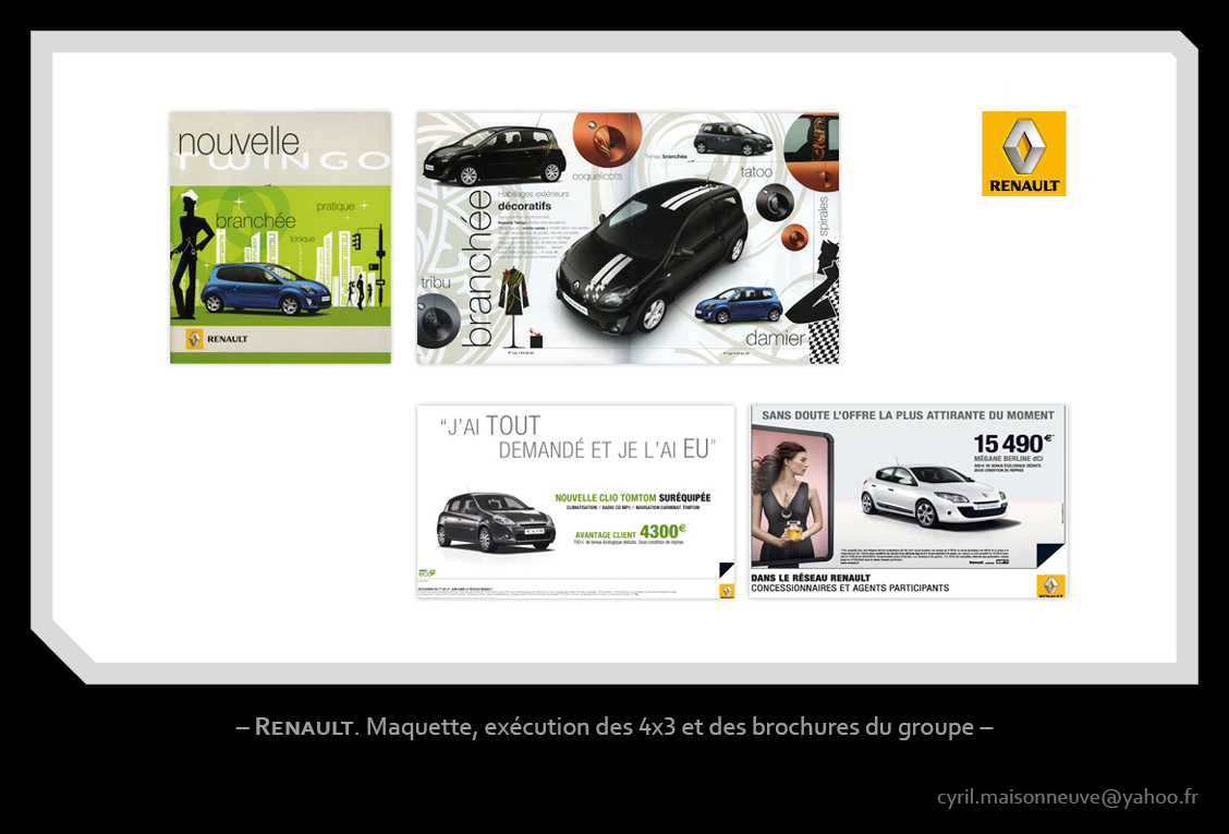 Renault - Maquette, déclinaison et exécution des supports de communication