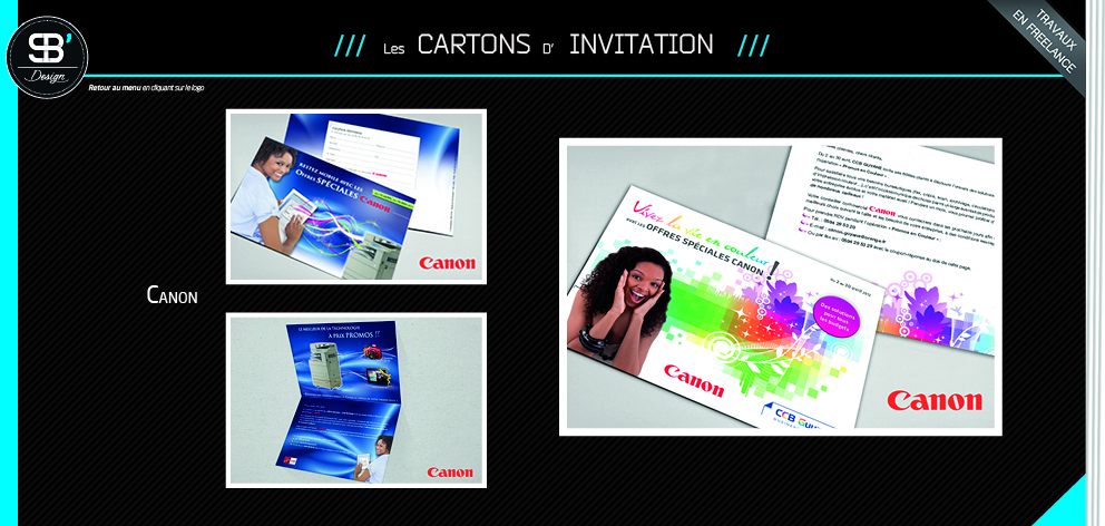 Cartons d'invitation Canon