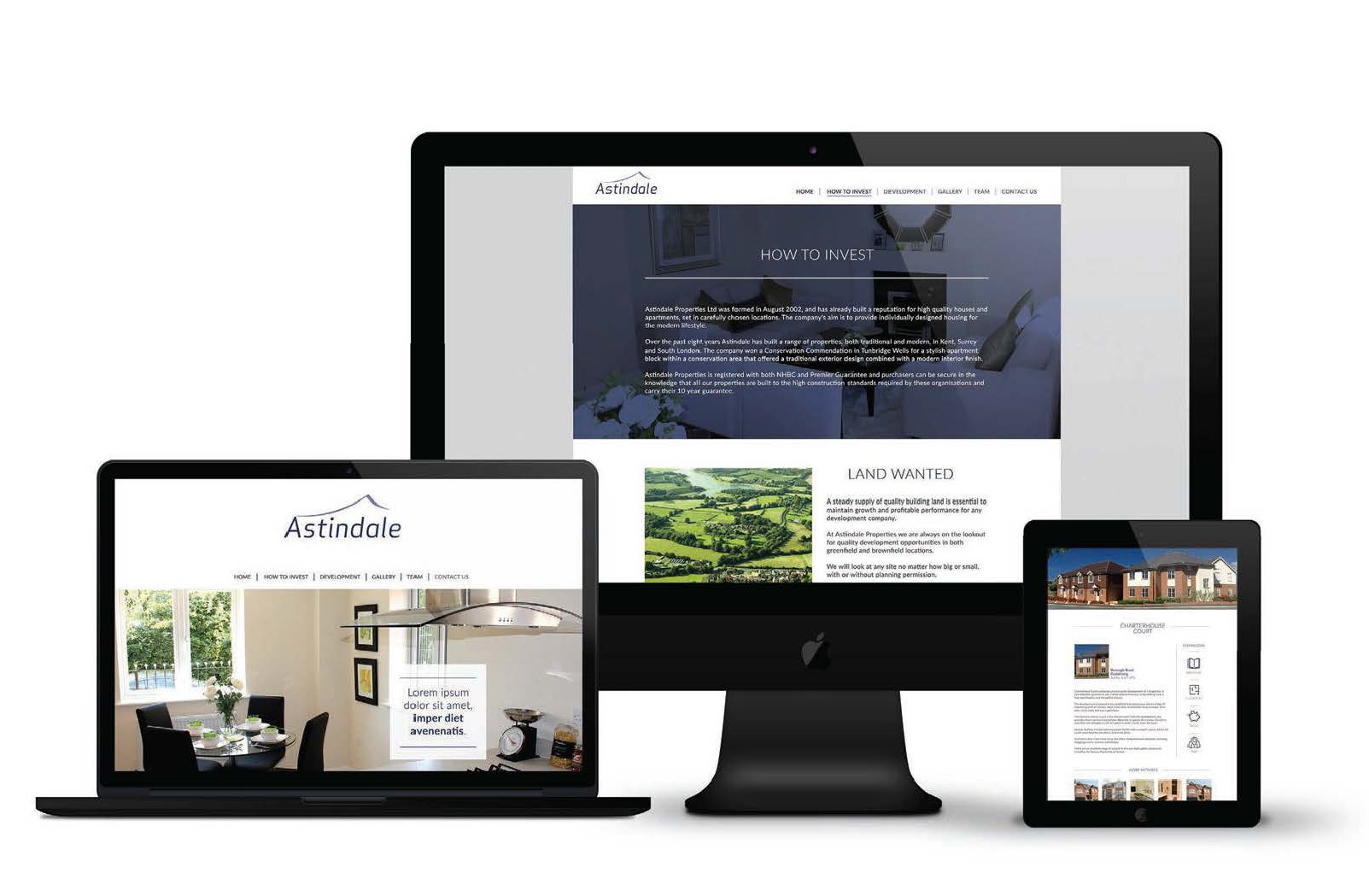 Design de site internet  / ASTINDALE / Ux design